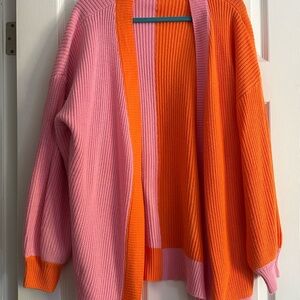 Colorful Pink and Orange Women's Sweater